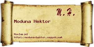 Moduna Hektor névjegykártya